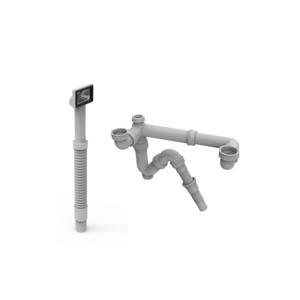 Bộ xả cho chậu 2 hộc (1 xả tràn) Hafele 567.25.876