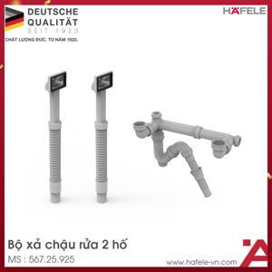 Bộ xả cho chậu 2 hộc (2 xả tràn) Hafele 567.25.925