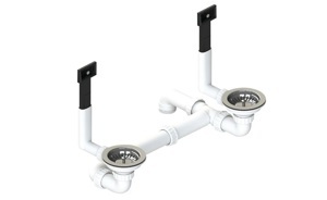 Bộ xả cho chậu Hafele Blancozia (chậu 2 hộc) 565.69.502