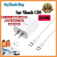 Bộ xạc nhanh hoco C80 + C80plus TypeC- TypeC 20W dài 1m