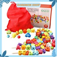 Bộ Xâu Hạt Gỗ Nhiều Chủ Đề Giúp Bé Phát Triển Tư Duy, Vận Động Tinh Thần