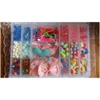 Bộ xâu vòng hạt cườm kèm phụ kiện tóc cho bé - 170k