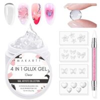 Bộ xây dựng Gel rắn Makartt cho Gel mở rộng móng tay 3D DIY-15ML 4 trong 1, khuôn silicon, bàn chải điêu khắc, keo Gel UV