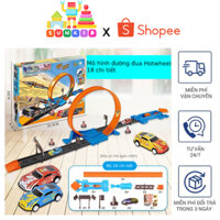 Bộ xe đồ chơi lắp ráp mô hình đường đua Hotwheel 18 chi tiết, đường đua ô tô siêu tốc độ cho bé