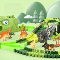 Bộ xe lửa điện khủng long có đường hầm tàu lượn siêu tốc và cấu hình ô tô có thể điều chỉnh cho trẻ em