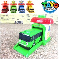 Bộ xe ô tô buýt Tayo gồm 1 nhà và 1 xe bus - Đồ chơi trẻ em