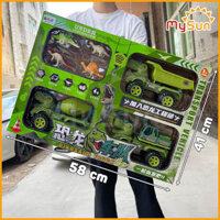 Bộ xe ô tô khủng long oto đồ chơi xe ben chở cát cần cẩu trẻ em cỡ lớn xe trộn bê tông mô hình xe công trình cho bé MySun