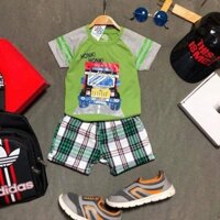 Bộ xe quần kaki caro Baby Rin size 10-15