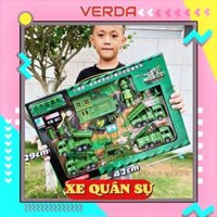 Bộ xe quân sự đồ chơi mô hình - công trình xây dựng tải cứu hỏa set mini đội môi trường cảnh sát bé trai trẻ em VERDA