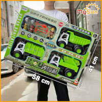 Bộ xe vệ sinh môi trường xe chở hốt rác đồ chơi trẻ em mô hình xe đổ rác cho bé