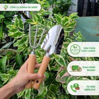 Bộ xẻng và cào mini làm vườn inox A0708 C-MART cao cấp không gỉ sét DCK-23