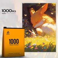Bộ xếp hình 1000 miếng Cáo dễ thương 75x50 cm, đồ chơi tranh ghép hình 1000 mảnh Jigsaw puzzle 1000 piece