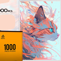 Bộ xếp hình 1000 miếng Mèo mắt ngọc 75x50 cm, đồ chơi tranh ghép hình 1000 mảnh Jigsaw puzzle 1000 piece