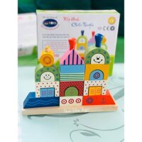 Bộ xếp hình chiếc thuyền bằng gỗ | Trò chơi lắp ghép thả khối gỗ hình học xây mô hình thuyền