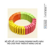 Bộ Xếp hình Domino gỗ nhiều màu 120 quân