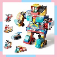 Bộ Xếp Hình Lego Lắp Ghép Người Máy POLICE, Tàu Hỏa, Máy Bay...