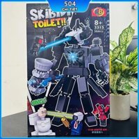 Bộ xếp hình Lego Skibidi toilet Titan Monitor Man 504 chi tiết, Mô hình lắp ráp Lego Speaker Man/ Camera Man/ TV Man