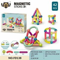 Bộ xếp hình Nam Châm 42 chi tiết cho bé [Magnetic Bar Blocks]