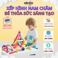 Bộ xếp hình nam châm, lego lắp ráp 48, 64, 72 chi tiết có hộp đồ chơi lắp ráp an toàn cho bé