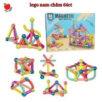 Bộ xếp hình nam châm magic stick chất liệu nhựa ABS cao cấp 64,72 chi tiết