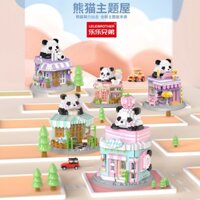 Bộ Xếp Hình Ngôi Nhà Panda Dễ Thương, Bộ Mô hình đồ chơi 3D panda house