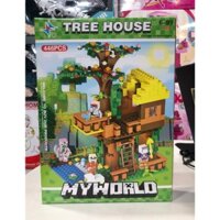 Bộ xếp hình nhà trên cây Minecraft, đồ chơi lắp ráp thông minh