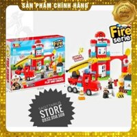 Bộ Xếp Hình non-Lego Duplo JDLT-5418 Lắp Ráp Sở Cứu Hỏa ( 85 Mảnh - Có Nhạc & Đèn ) [ Hàng Có Sẵn ]
