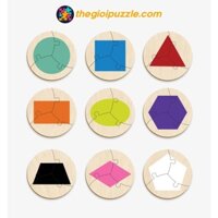 Bộ xếp hình puzzle bằng gỗ đồ chơi sắc màu montessori phát triển trí tuệ KID009