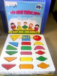 Bộ xếp hình sắc màu thông minh gỗ Enfa