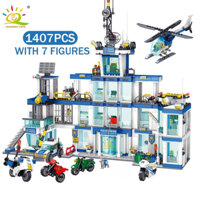 Bộ xếp hình  trụ sở biệt đội Swat xanh , biệt đội cảnh sát , lắp ráp xe cảnh sát xanh-zhegao 912010