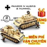 Bộ xếp hình Xe tăng Panzer 4 Ausf.G / Pháo tự hành Hummel Quân đội Đức WW2 534 chi tiết