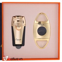 Bộ  Xì Gà Lubinski Bật Lửa Kiểu Dáng Cổ Điển Sang Trọng Dao Cắt Hợp Kim Không Ghỉ  - Vintage Style Luxury Lubinski Cigar Lighter Set YJA-80007-80008