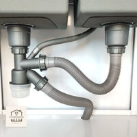 Bộ xi phông chậu rửa bát 110mm, bộ xả thoát nước bồn rửa ống sun , Ống thoát đúc to phi 48 chống mùi hôi.