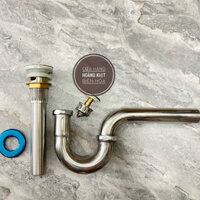 BỘ XI PHÔNG INOX CỔ LIỀN, ỐNG XẢ THOÁT NƯỚC CHẬU RỬA MẶT LAVABO INOX 304