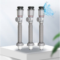 Bộ xi phông nhựa Xám cao cấp chịu nhiệt chậu Lavabo, ống xả ruột gà thoát nước, ngăn mùi cho bồn rửa mặt