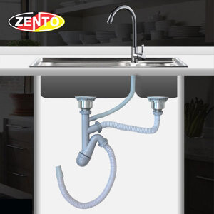 Bộ xi phông, ống xả chậu rửa bát 2 hố XP0231