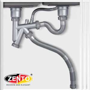 Bộ xi phông, ống xả chậu rửa bát 2 hố cao cấp XP420