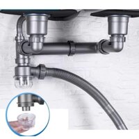BỘ XI PHÔNG XẢ BỒN RỬA CHÉN ĐÔI PHI 110(110MM) CAO CẤP THOÁT NƯỚC NHANH, NGĂN MÙI