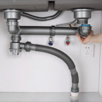 Bộ xiphong đúc liền chậu rửa bát- Bộ xiphong ống cứng chịu nước nóng, ngăn mùi chống tắc nghẽn thoát nước nhanh chóng