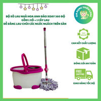 Bộ Xô Lau Nhà 360 Độ Bông Lau Thấm Hút Hoa Anh Đào Nhật Dễ Sử Dụng