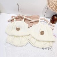 Bộ xô muslin 2 dây đáng yêu Mimo Baby dành cho bé gái (0-2y) QA25