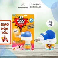 Bộ Xông Đuổi Muỗi Jumbo Vape Hương Hoa Lily Thơm Dễ Chịu Có Công Tắc Điện 34ML/ Chai Chất Xông [ Chính Hãng]