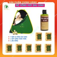 Bộ xông hơi tuần đầu cho mẹ sau sinh WONMOM 1 lều xông + 1 cốt gừng hạ thổ + 7 hộp lá xông thảo dược - Khử mùi sau sinh