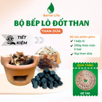 Bộ Xông Nhà Tẩy Uế Than Dừa gồm Bếp Lò Than cao cấp, 200g thảo mộc mix 5 loại, 1kg than dừa [TẶNG RẾ]