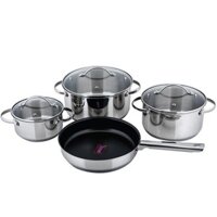 Bộ Xoong Nồi cho bếp Từ, Gas 4 món có chảo Latino Luxury