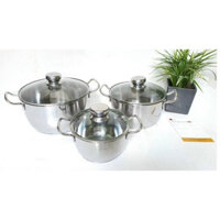 Bộ xoong nồi inox Fivestar 3 đáy gồm 3 nồi 16-20-24cm