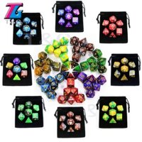 Bộ xúc xắc đa diện 7 món, xúc xắc để bàn RPG DND Cthulhu COC, xúc xắc 20 mặt, trò chơi xúc xắc kỹ thuật số
