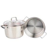 Bộ Xửng 3 đáy Happy Cook Milan nắp kiếng ST24-MLG