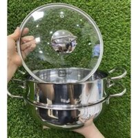 Bộ xửng hấp Fivestar 20/24/26/28 cm Vung kính inox 430 thân thấp