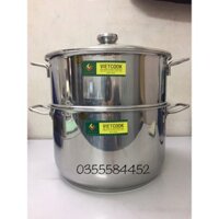 Bộ Xửng Hấp inox, Nắp Kính Việtcook Sezi( 24, 26,... 32cm)